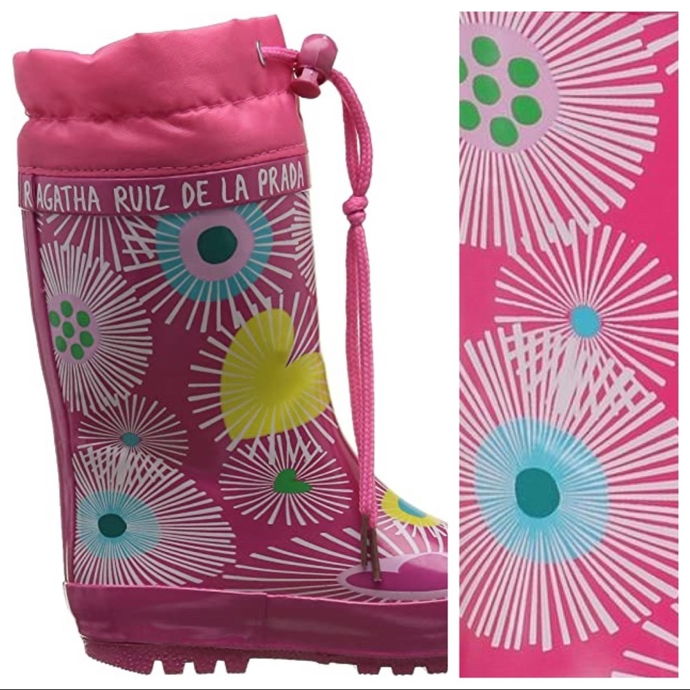 NWT. Agatha Ruiz De La Prada Pink Rainy Boots. Size 13,5. - Picture 3 of 7
